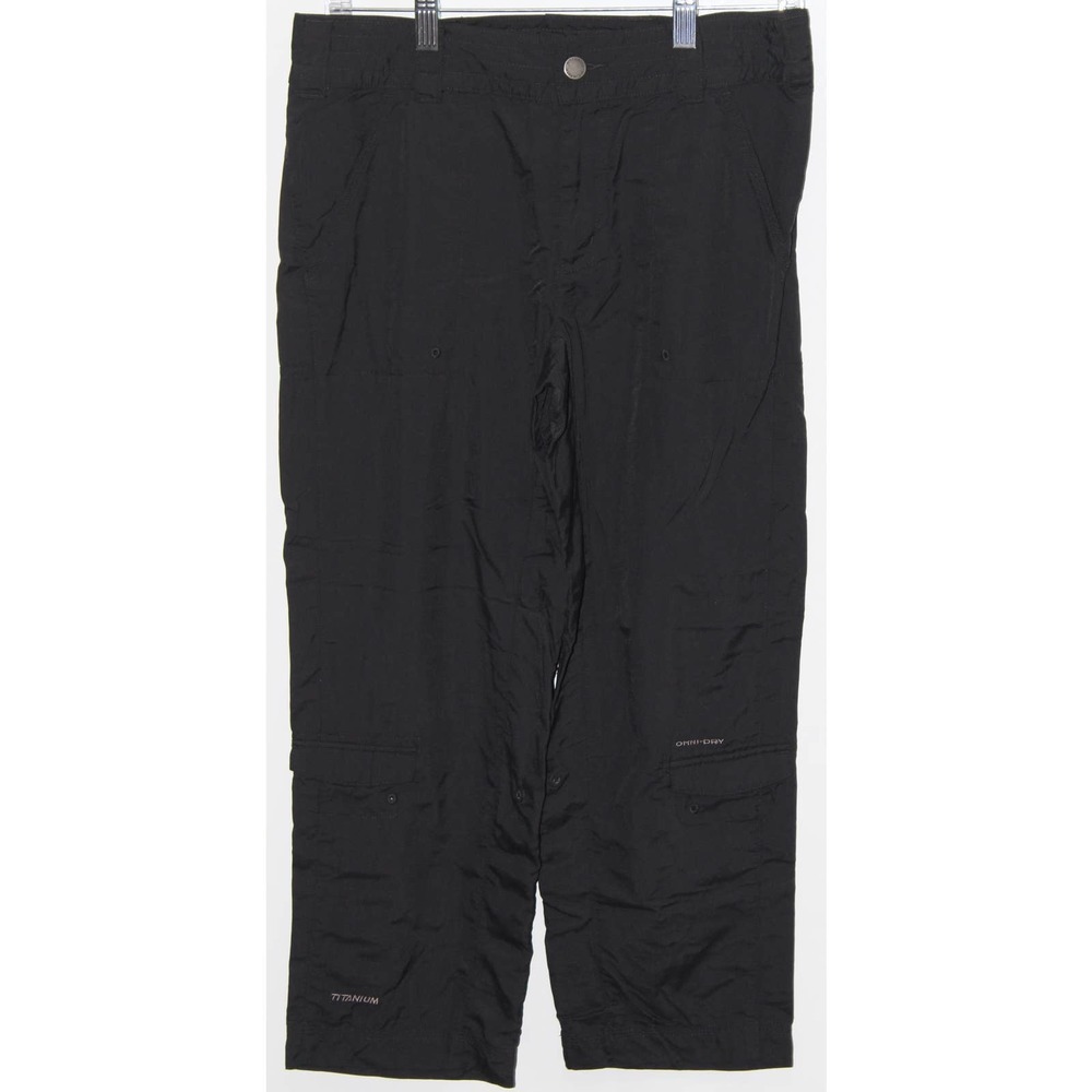 Womens Columbia Titanium Black Athletic Hiking Trail Cropped Pants Shorts Size 4